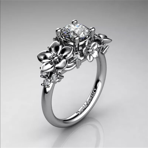 Jewelry - 925 Silver White Topaz Wedding Ring